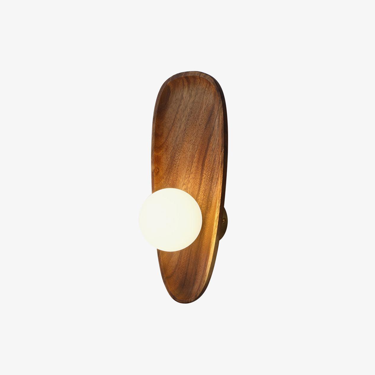 Eivor Wall Lamp - Handmade Wood and Glass Sconce LED