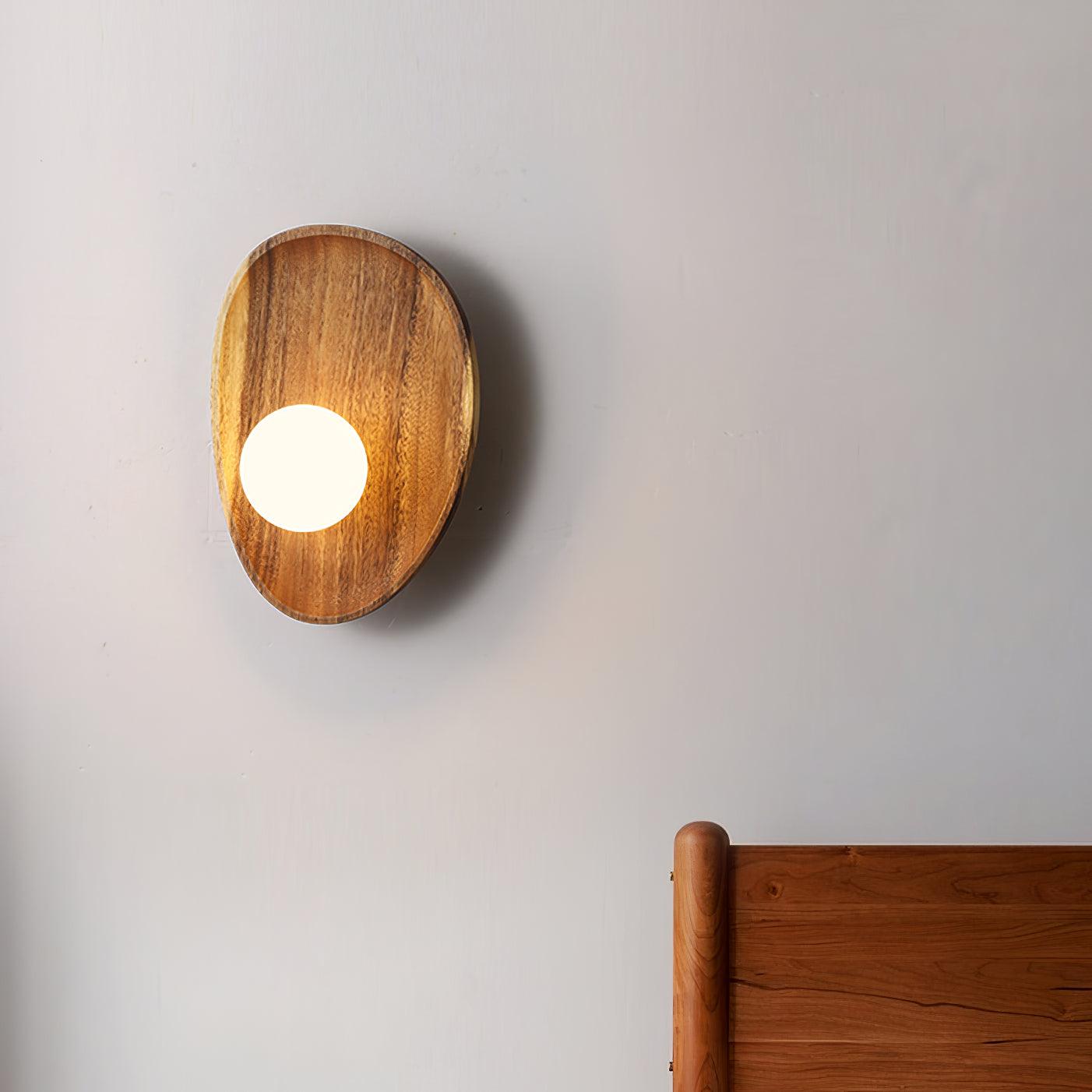Eivor Wall Lamp - Handmade Wood and Glass Sconce LED