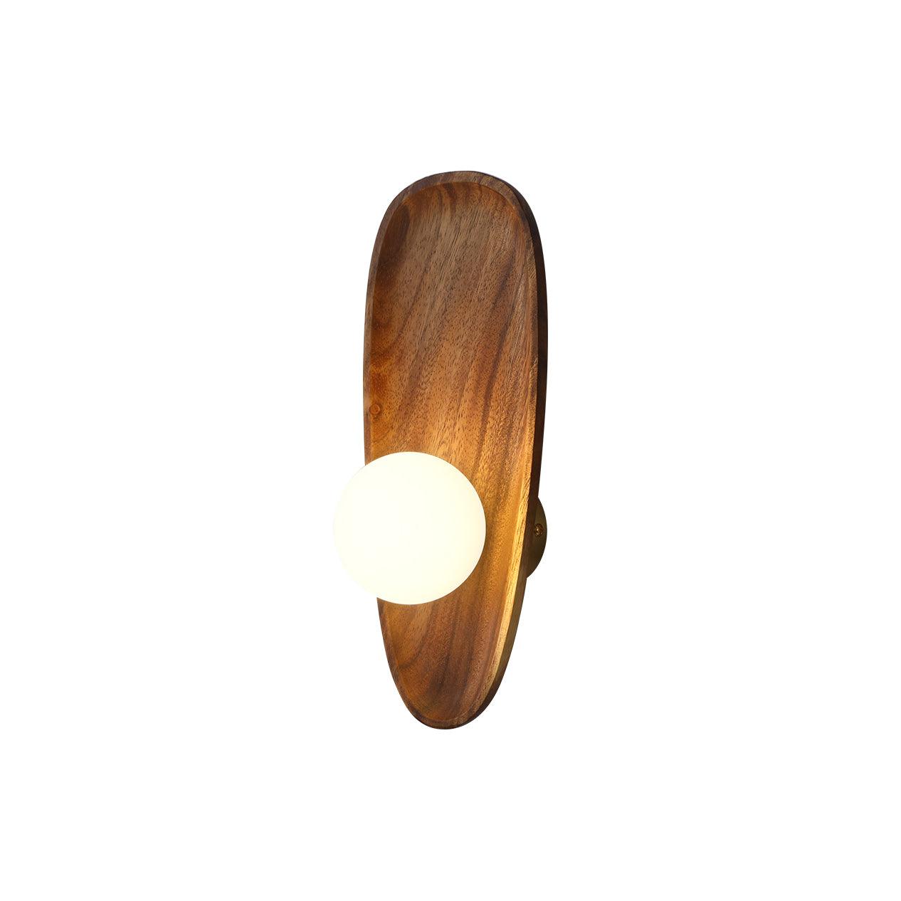 Eivor Wall Lamp - Handmade Wood and Glass Sconce LED