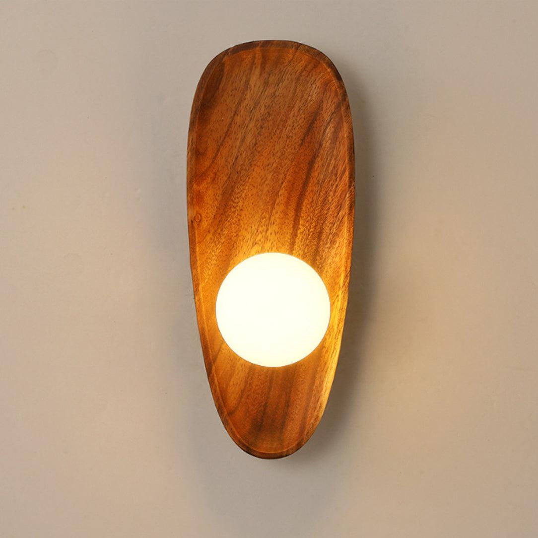 Eivor Wall Lamp - Handmade Wood and Glass Sconce LED