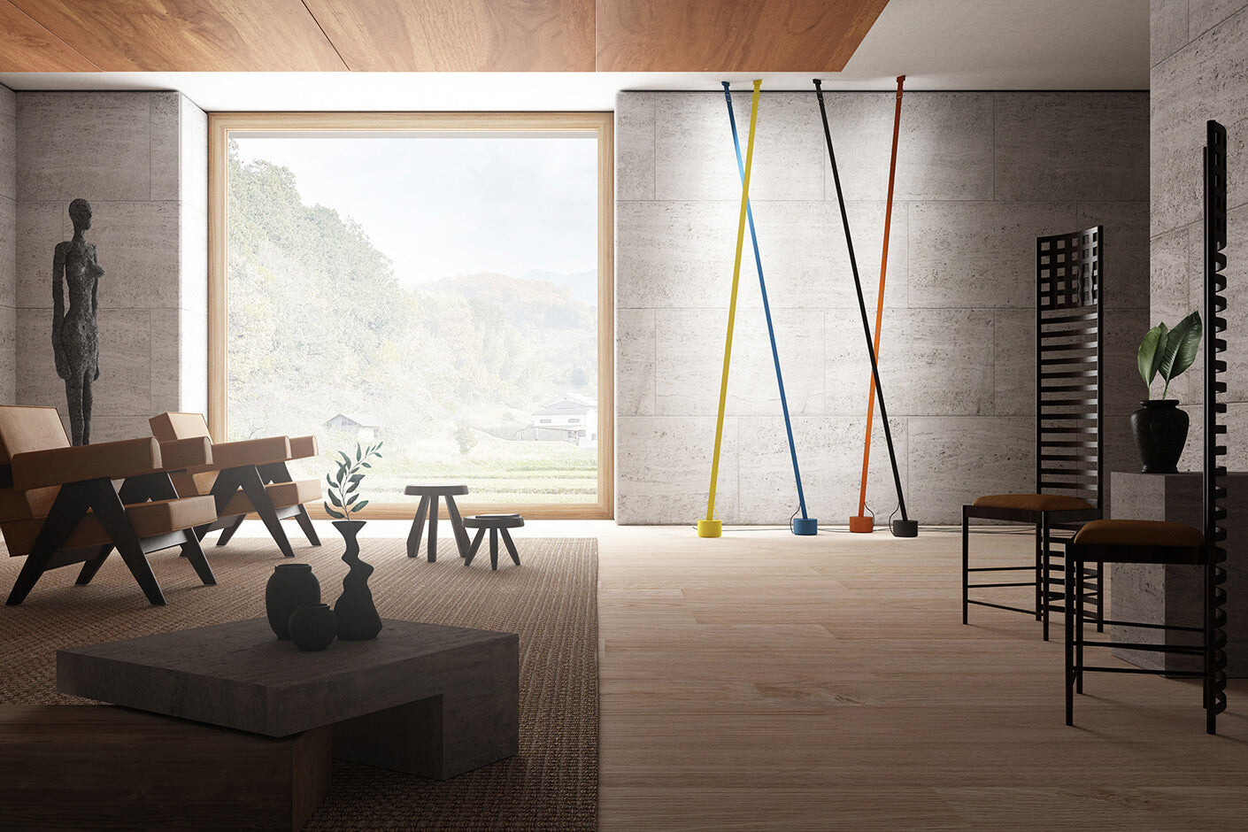 Elastica Arbitrary Floor Lamp with Adjustable LED Light