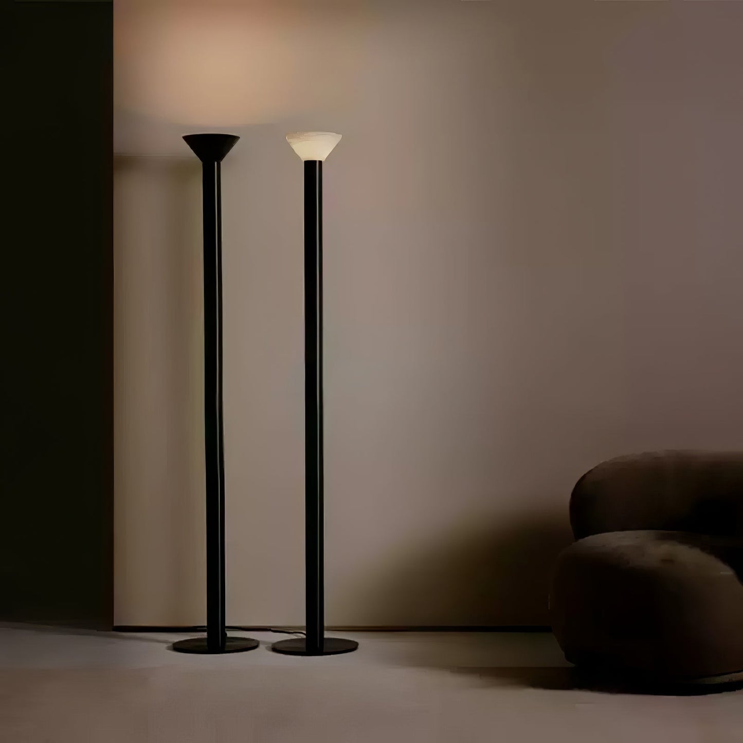 Elena Torchere Floor Lamp LED Indoor Lighting Black Chrome