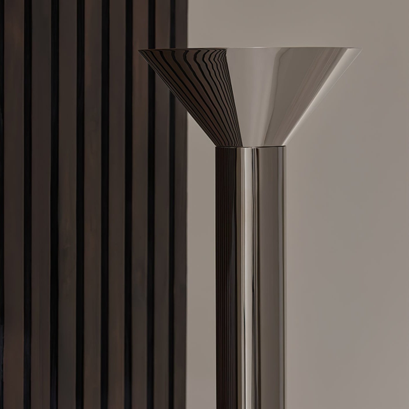 Elena Torchere Floor Lamp LED Indoor Lighting Black Chrome