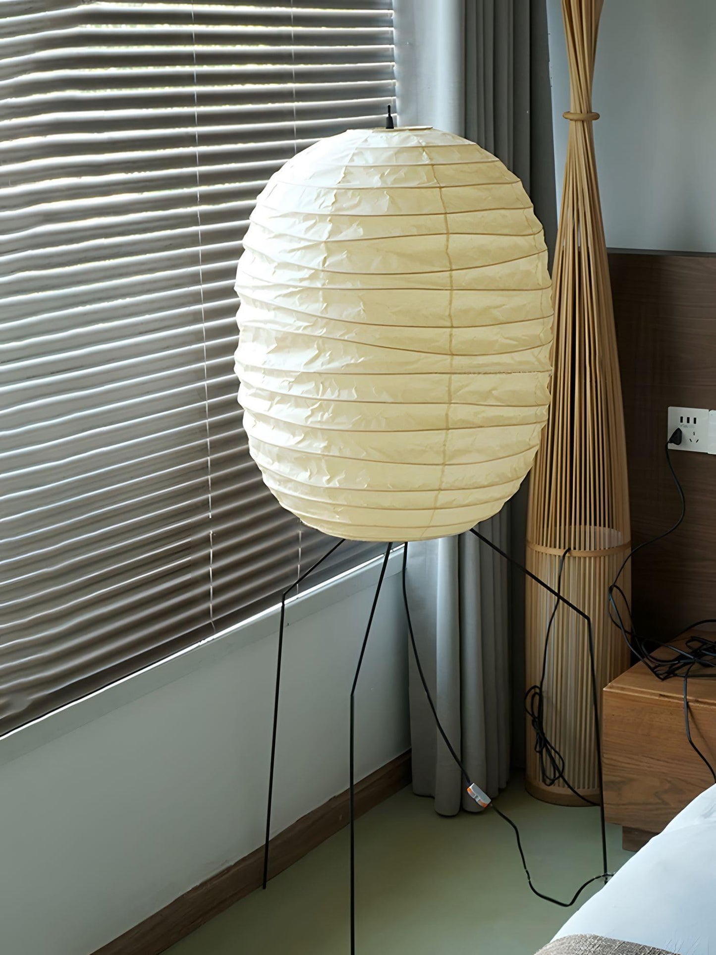 Ellipsa Rice Paper Lantern Floor Lamp - LED, Indoor, White Shade