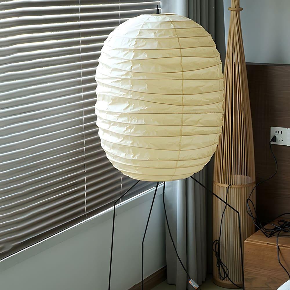 Ellipsa Rice Paper Lantern Floor Lamp - LED, Indoor, White Shade