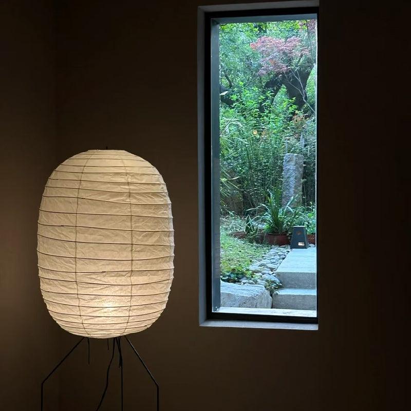 Ellipsa Rice Paper Lantern Floor Lamp - LED, Indoor, White Shade