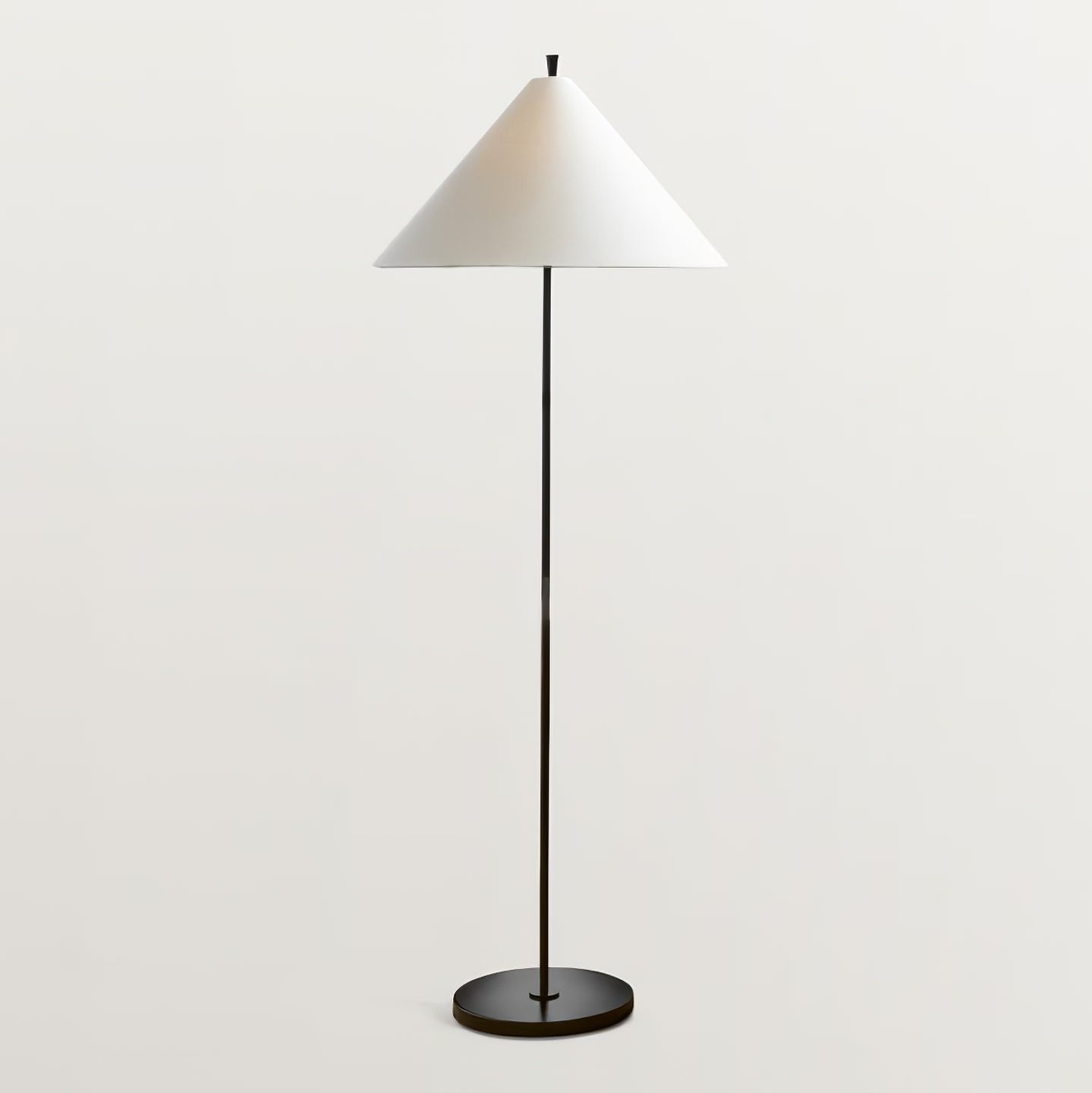 Ellis Floor Lamp with Brass Frame and White Shade