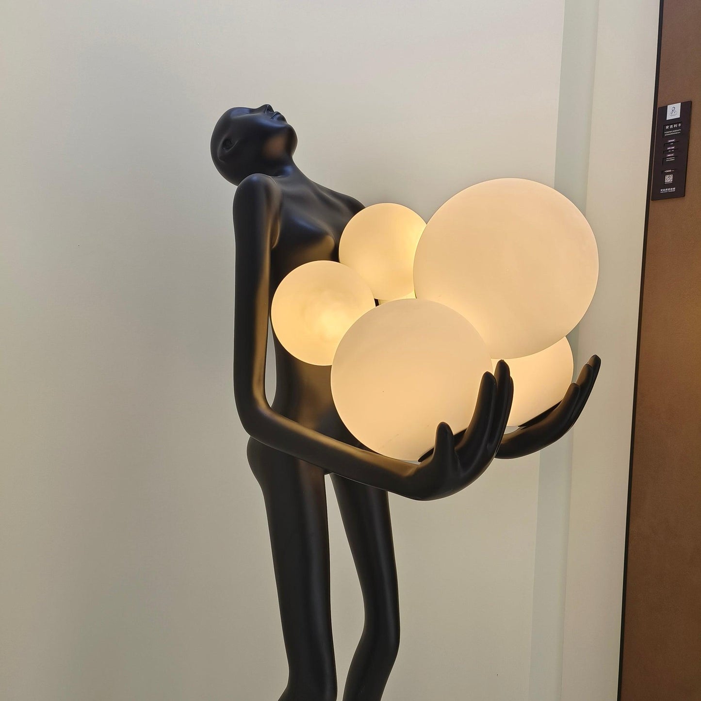 Embrace Sculpture Floor Lamp with Integrated LED Light