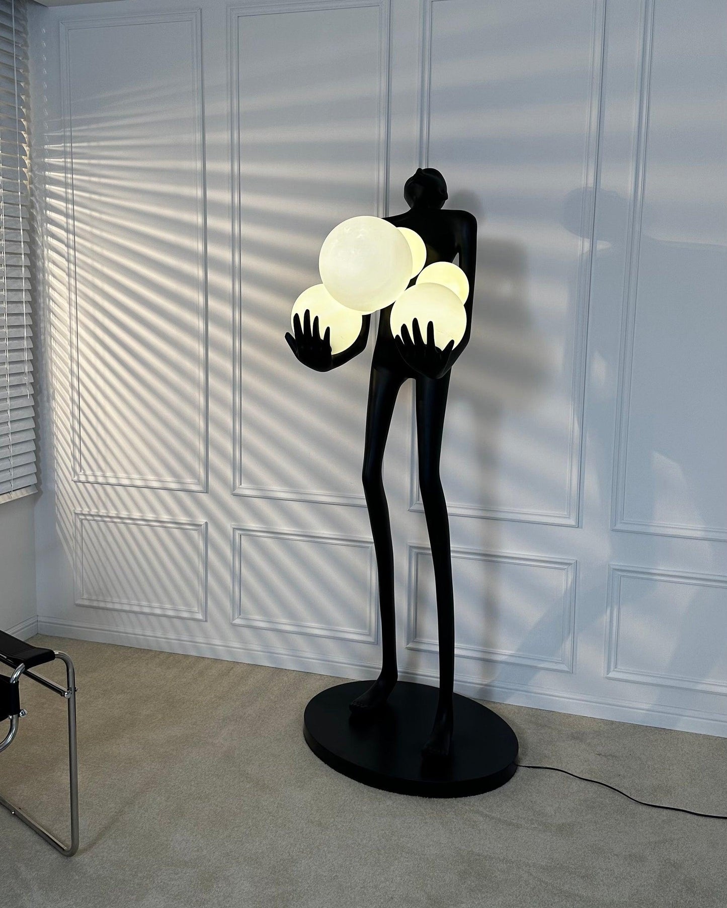 Embrace Sculpture Floor Lamp with Integrated LED Light