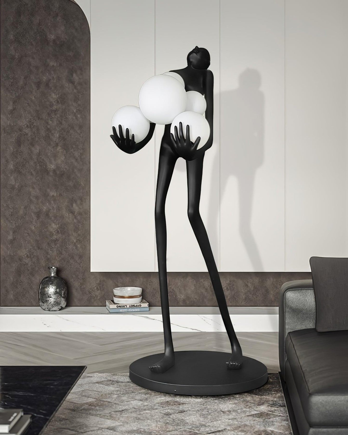 Embrace Sculpture Floor Lamp with Integrated LED Light
