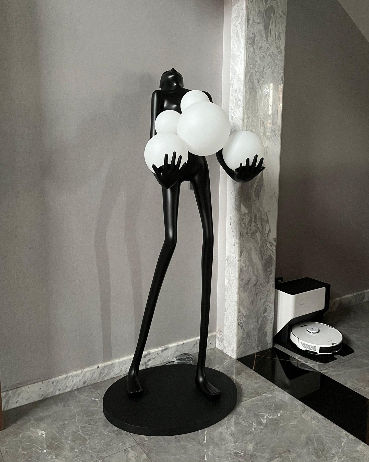 Embrace Sculpture Floor Lamp with Integrated LED Light