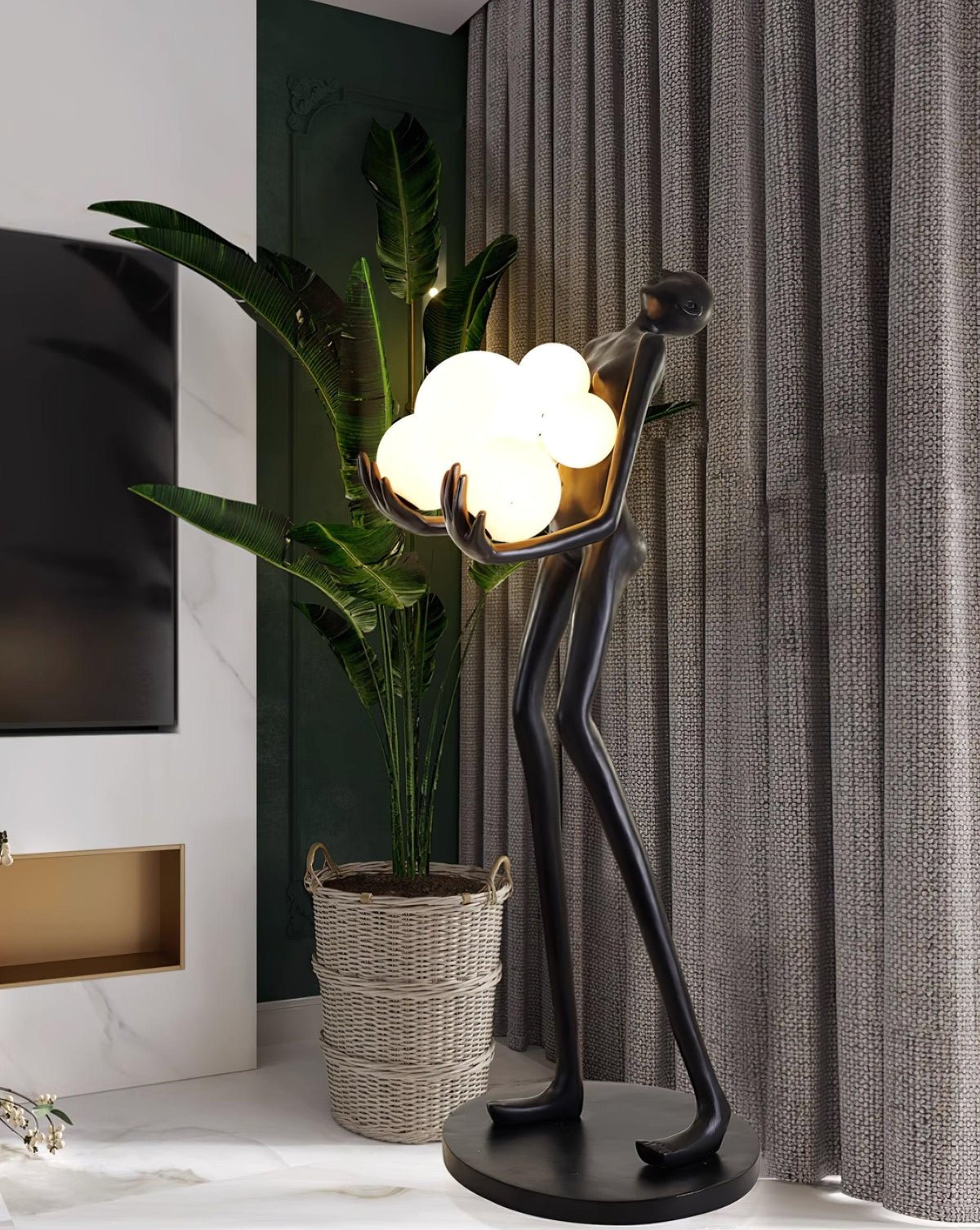 Embrace Sculpture Floor Lamp with Integrated LED Light