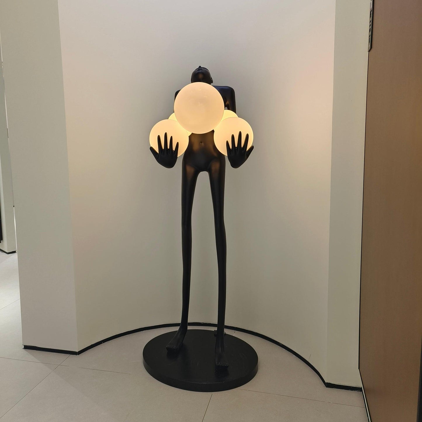 Embrace Sculpture Floor Lamp with Integrated LED Light
