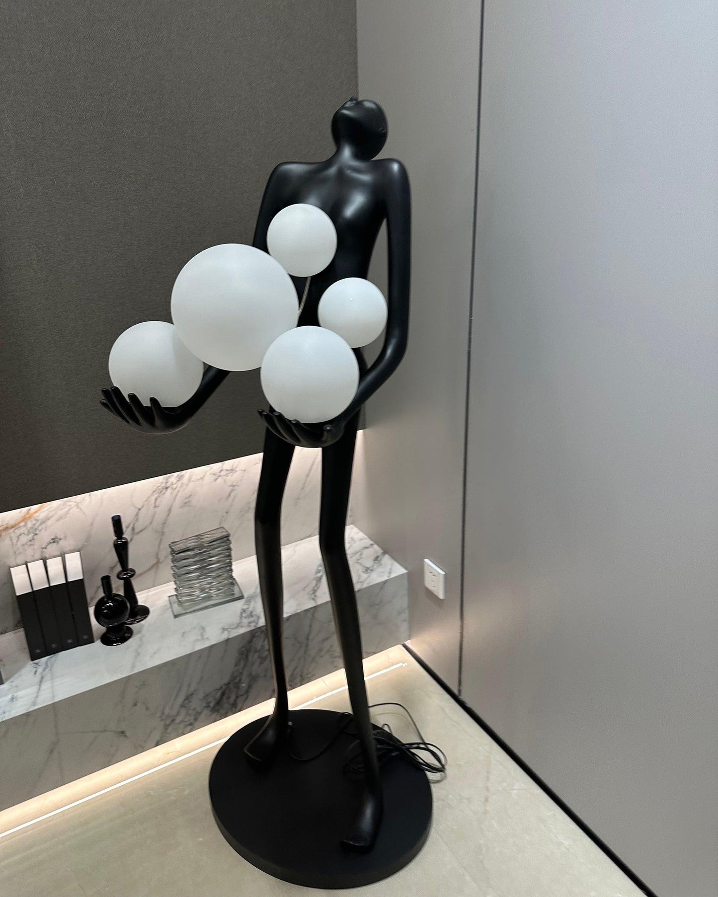 Embrace Sculpture Floor Lamp with Integrated LED Light
