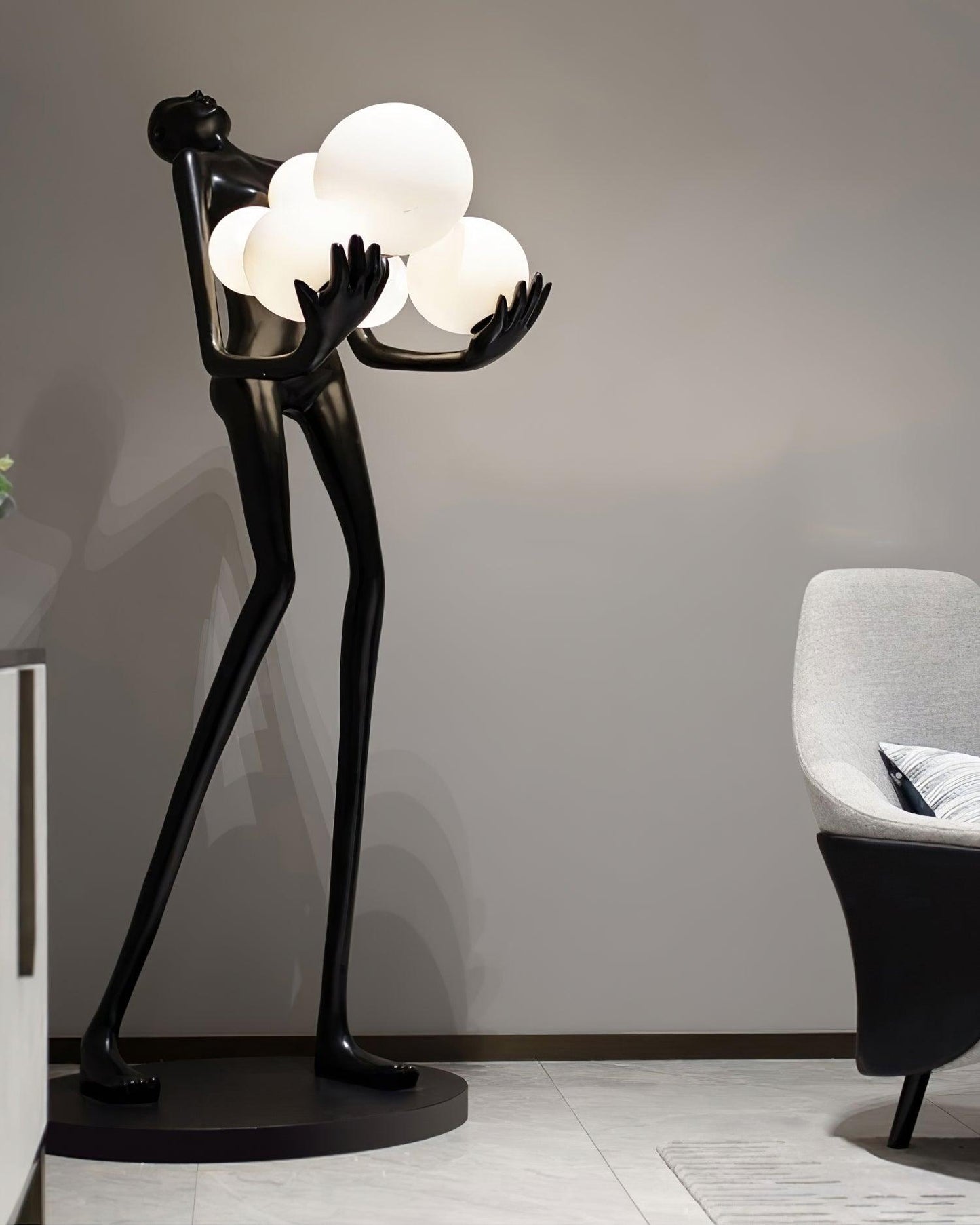 Embrace Sculpture Floor Lamp with Integrated LED Light