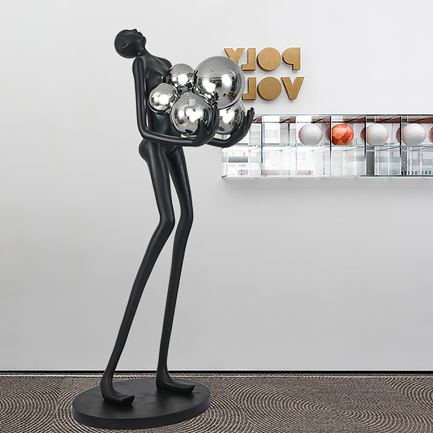 Embrace Sculpture Floor Lamp with Integrated LED Light