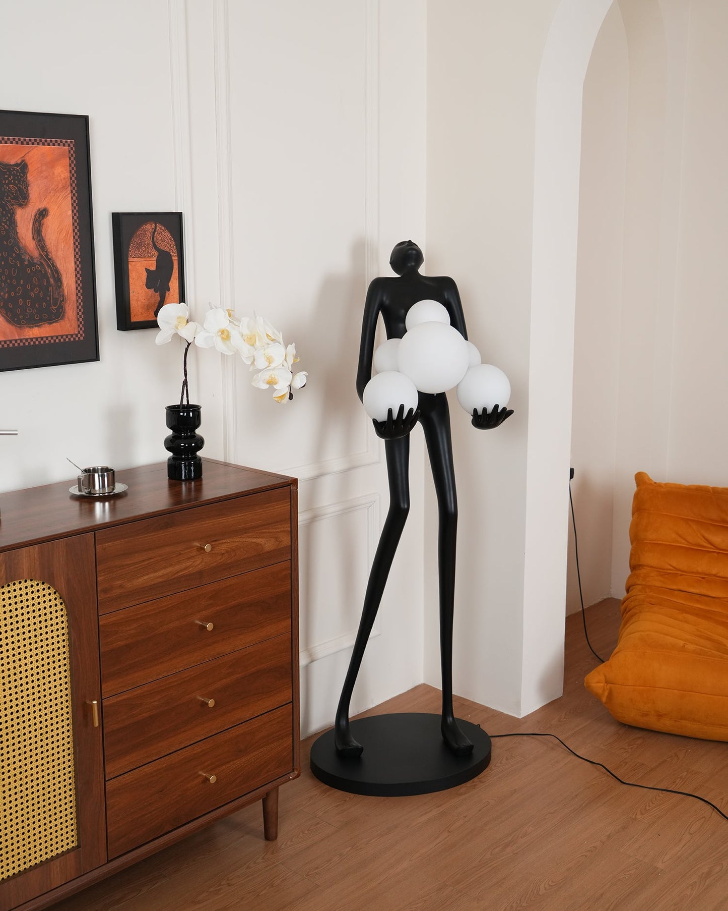 Embrace Sculpture Floor Lamp with Integrated LED Light