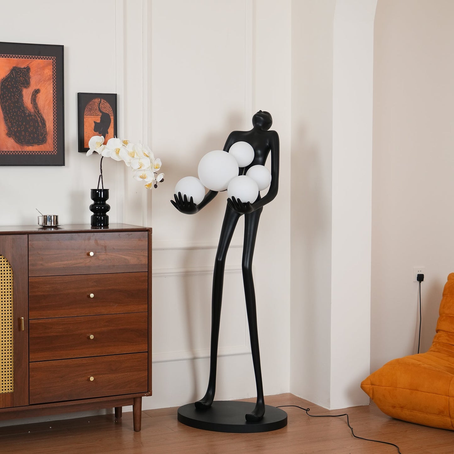 Embrace Sculpture Floor Lamp with Integrated LED Light