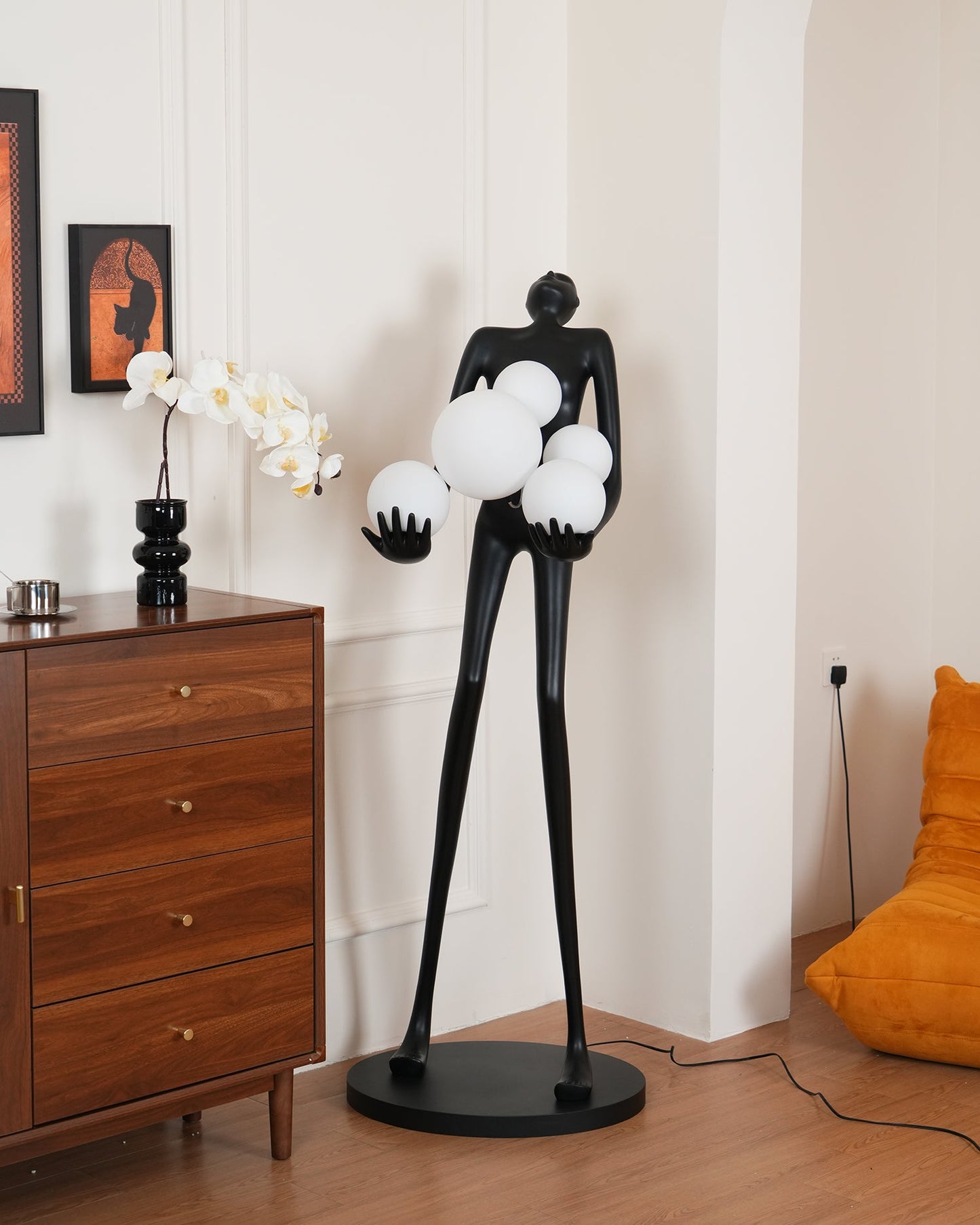 Embrace Sculpture Floor Lamp with Integrated LED Light