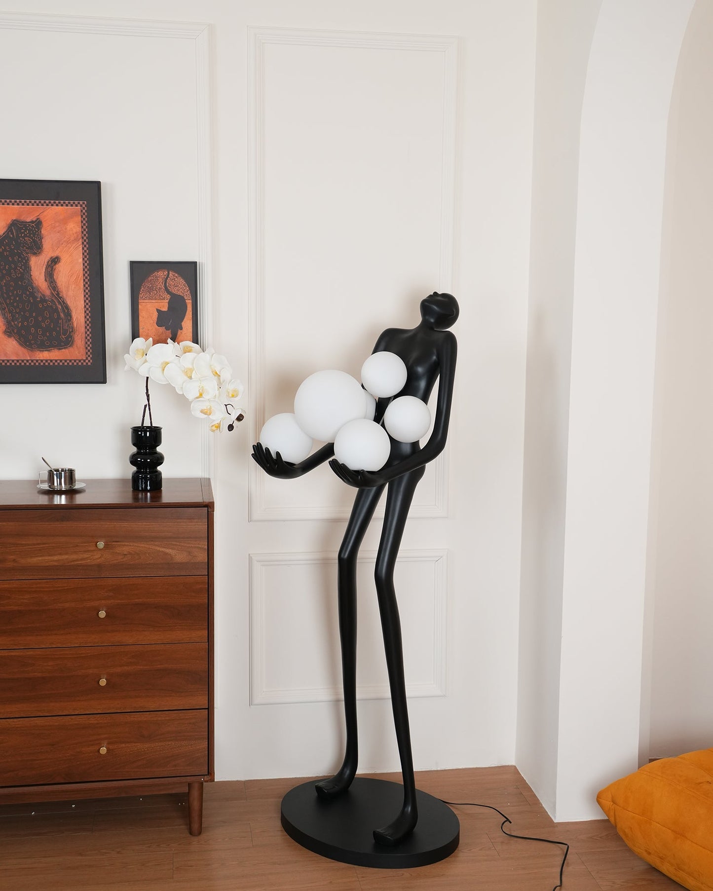 Embrace Sculpture Floor Lamp with Integrated LED Light