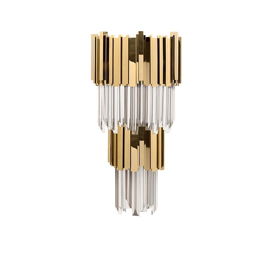 Empire Wall Lamp LED Indoor Lighting - Gold Finish, Set of 2