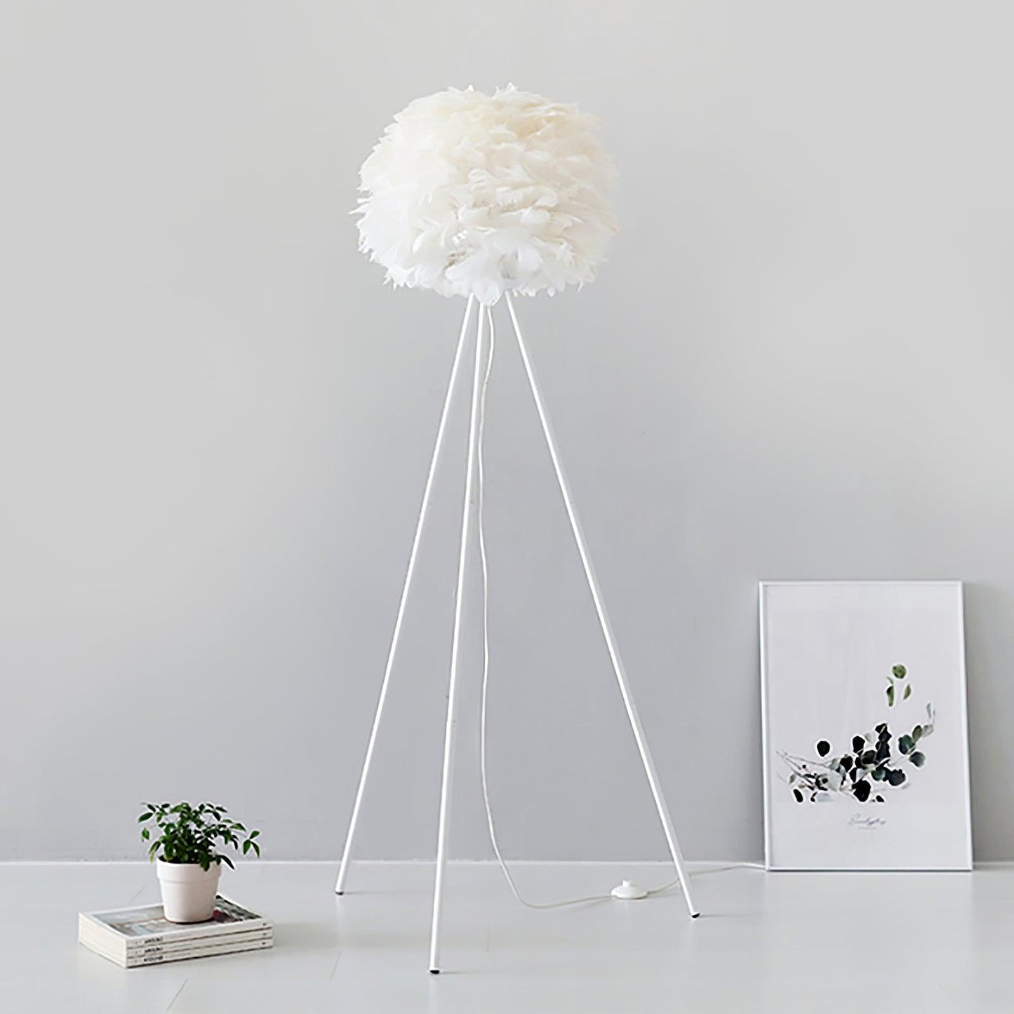 Eos Feather Floor Lamp - Elegant LED Lighting for Home