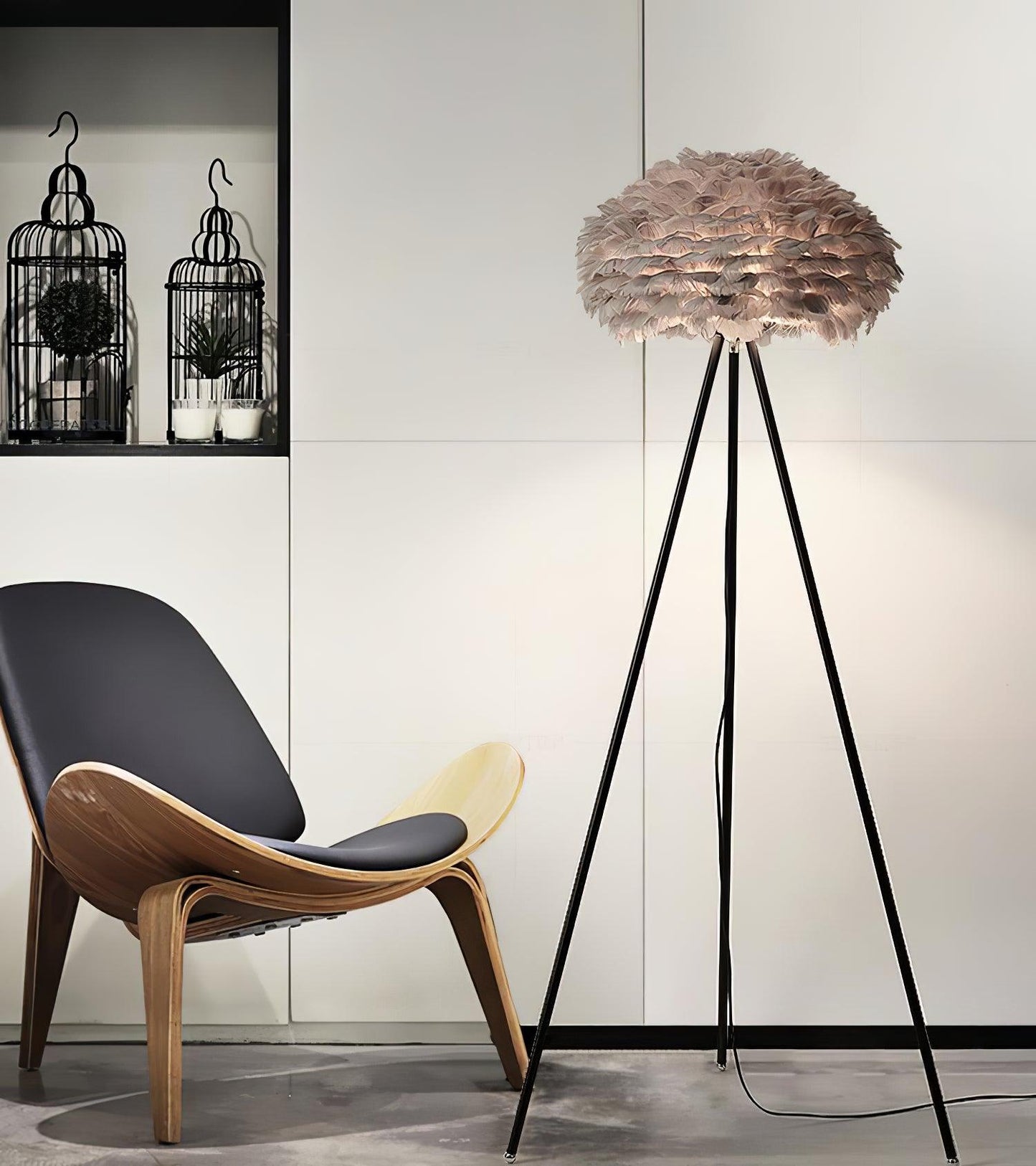 Eos Feather Floor Lamp - Elegant LED Lighting for Home