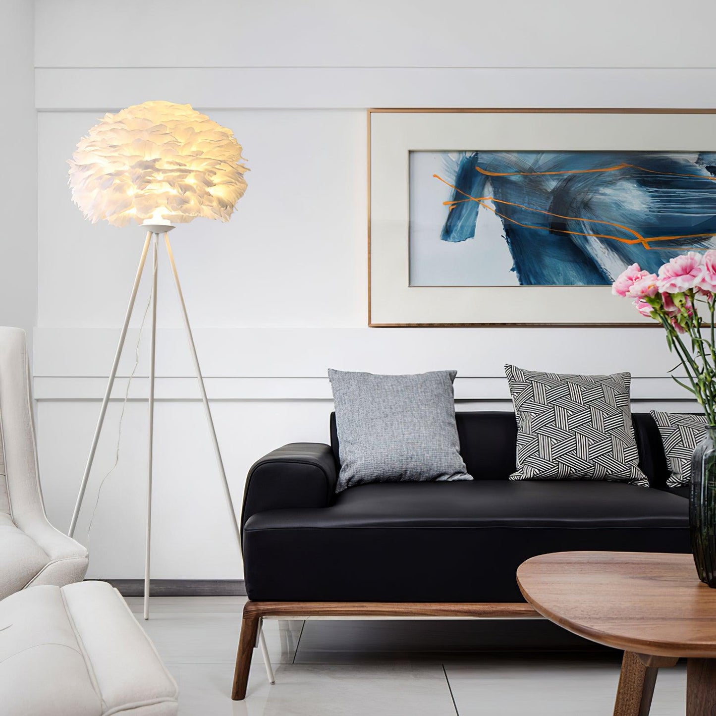 Eos Feather Floor Lamp - Elegant LED Lighting for Home