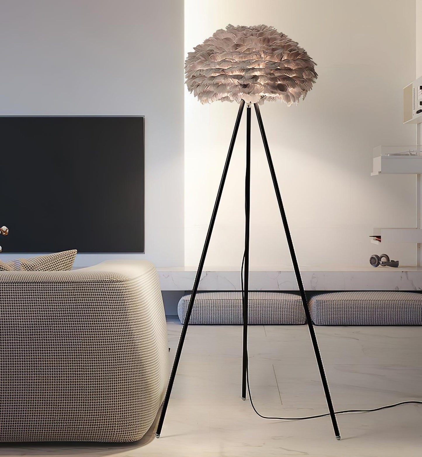 Eos Feather Floor Lamp - Elegant LED Lighting for Home