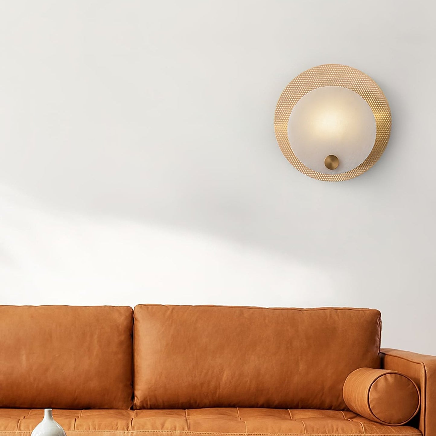 Evelyn Alabaster Wall Sconce with Integrated LED, Brass Finish