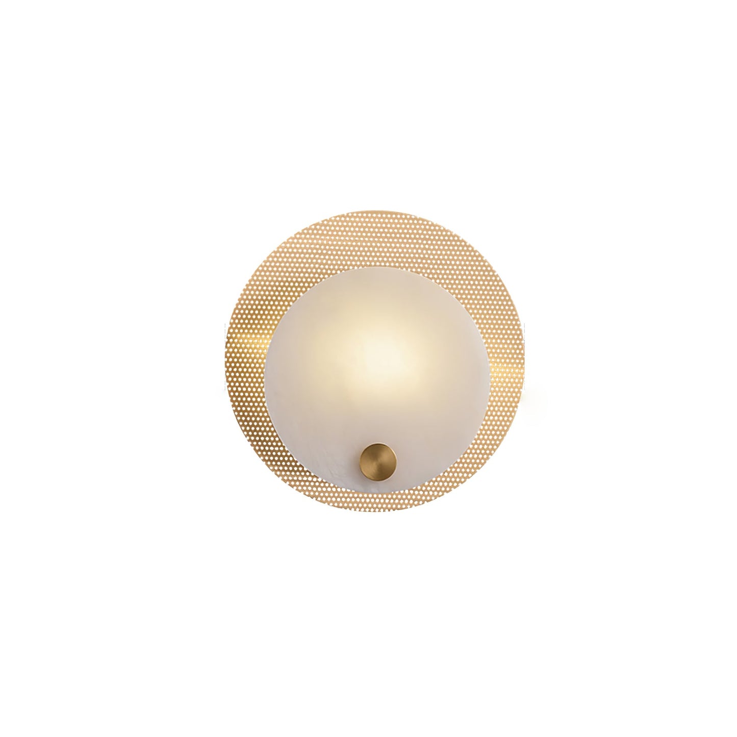 Evelyn Alabaster Wall Sconce with Integrated LED, Brass Finish