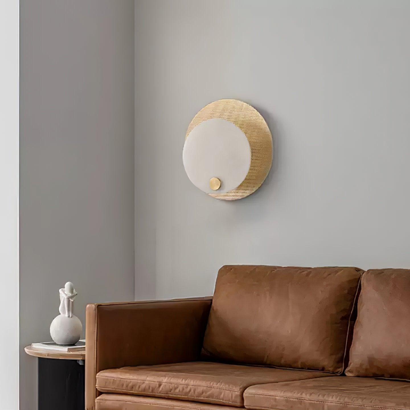Evelyn Alabaster Wall Sconce with Integrated LED, Brass Finish