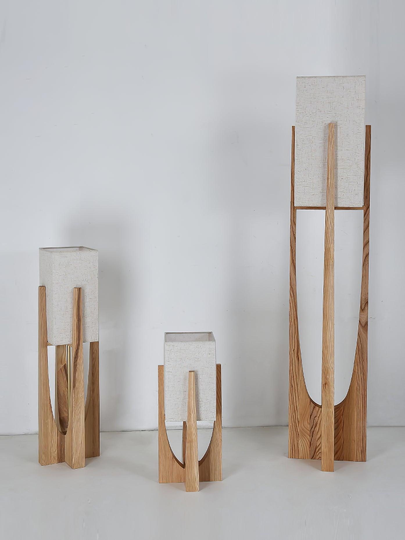 Fairbanks Floor Lamp - LED Ash Wood Design for Indoor Use