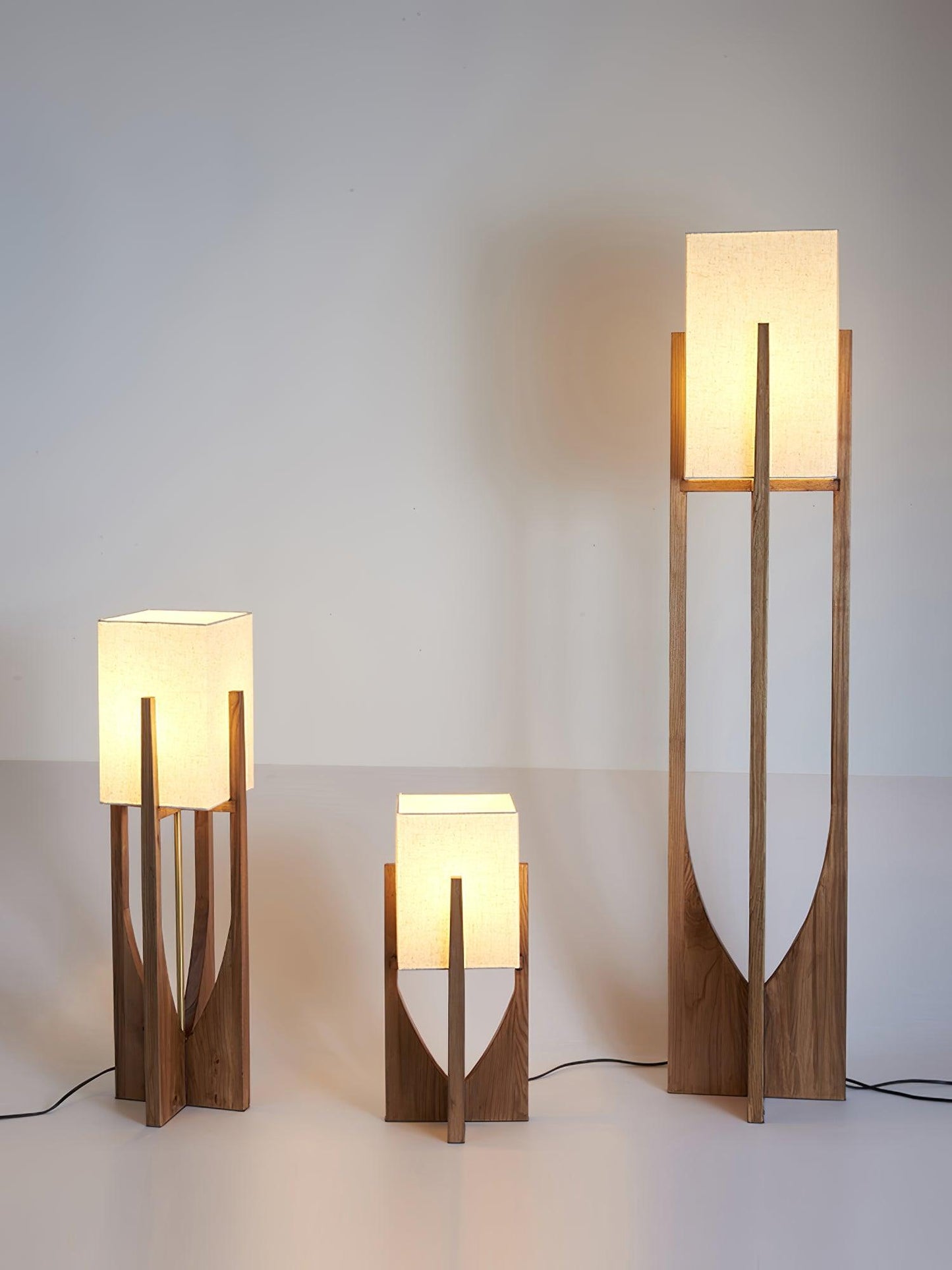Fairbanks Floor Lamp - LED Ash Wood Design for Indoor Use