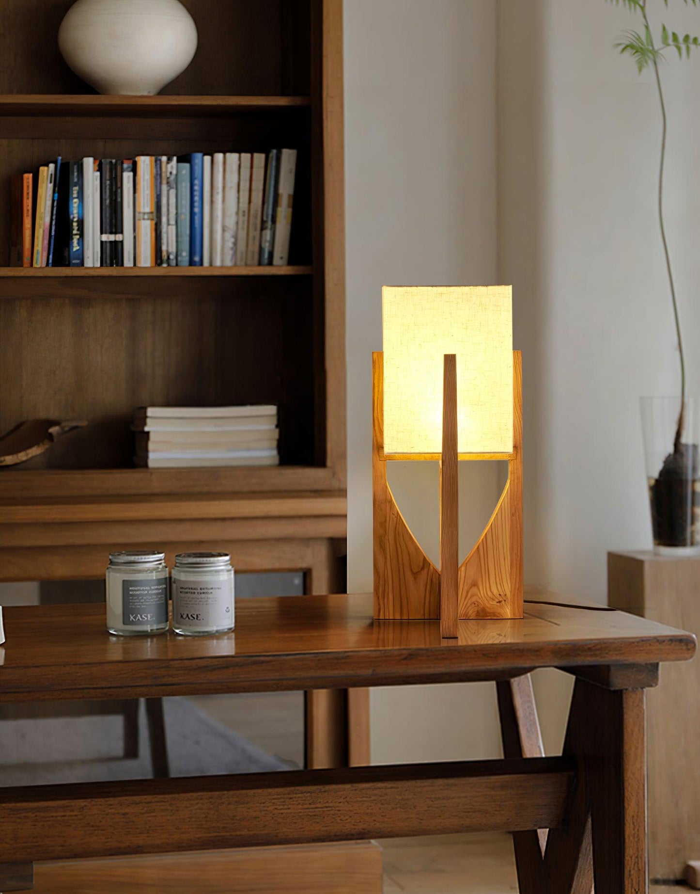 Fairbanks Floor Lamp - LED Ash Wood Design for Indoor Use