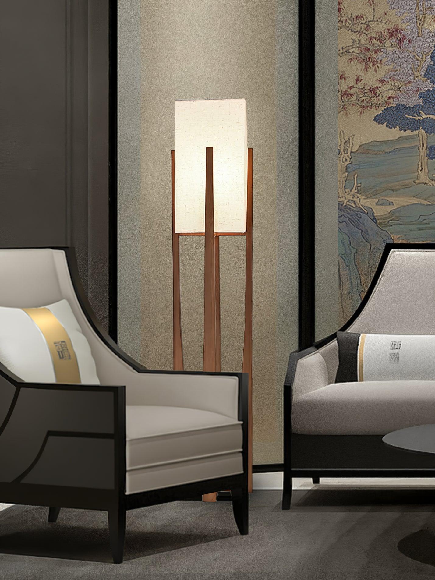 Fairbanks Floor Lamp - LED Ash Wood Design for Indoor Use