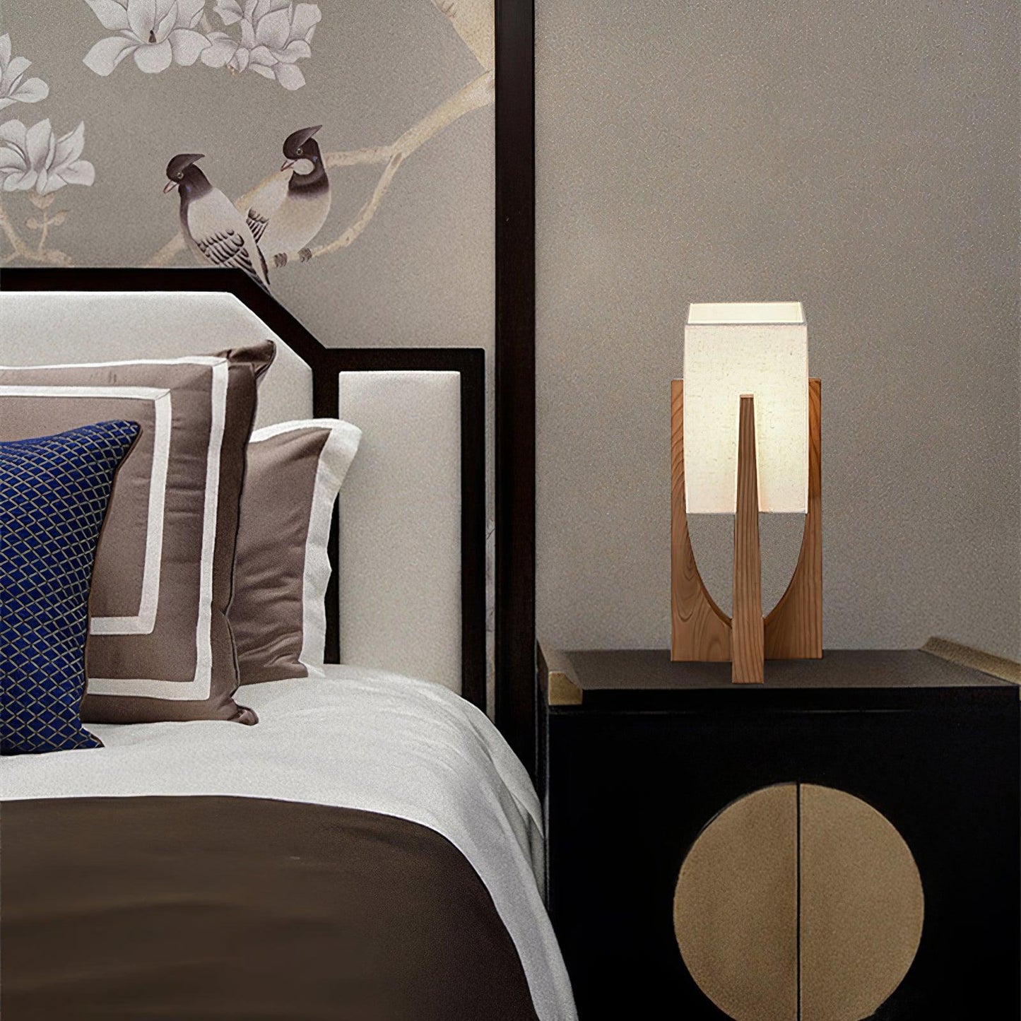 Fairbanks Floor Lamp - LED Ash Wood Design for Indoor Use
