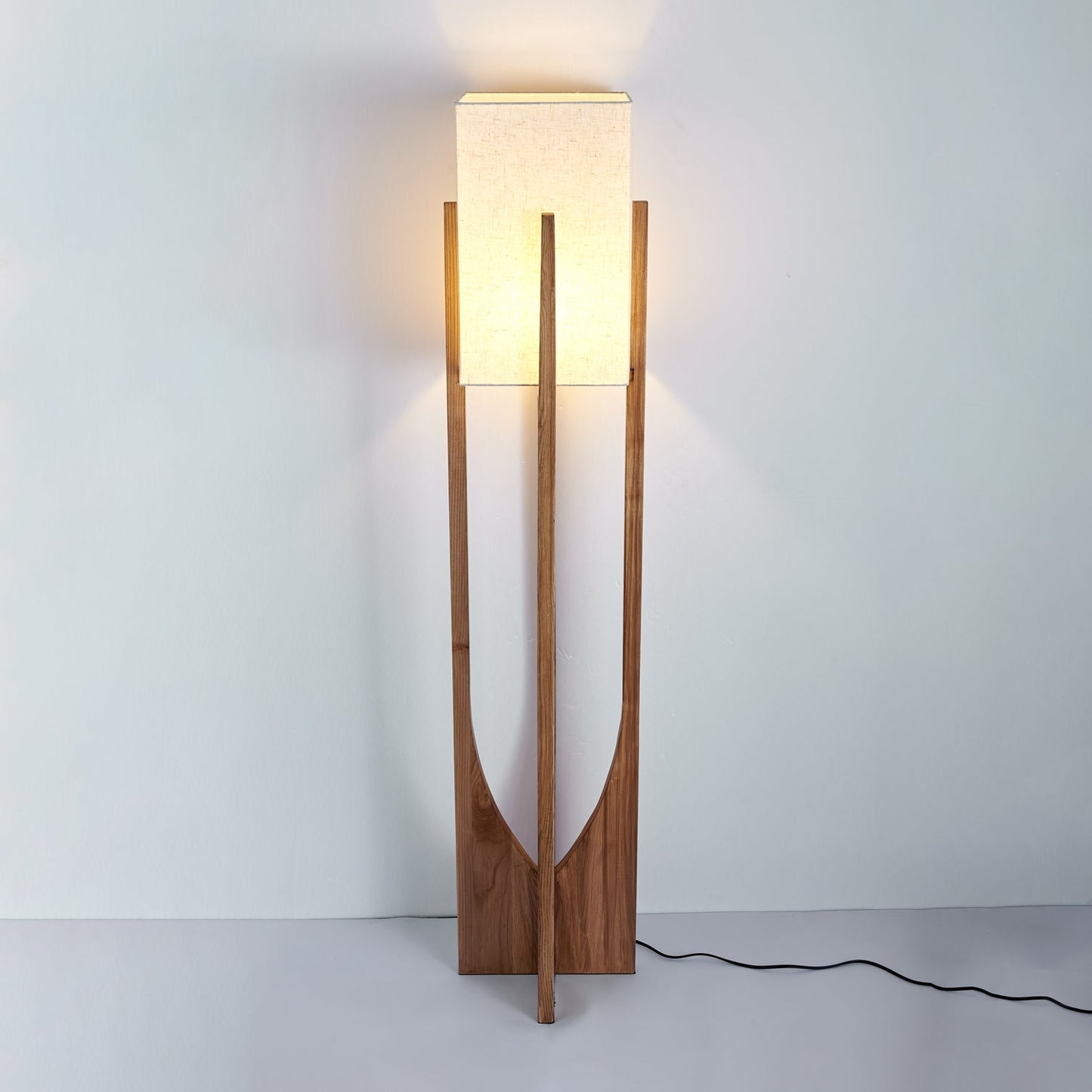Fairbanks Floor Lamp - LED Ash Wood Design for Indoor Use