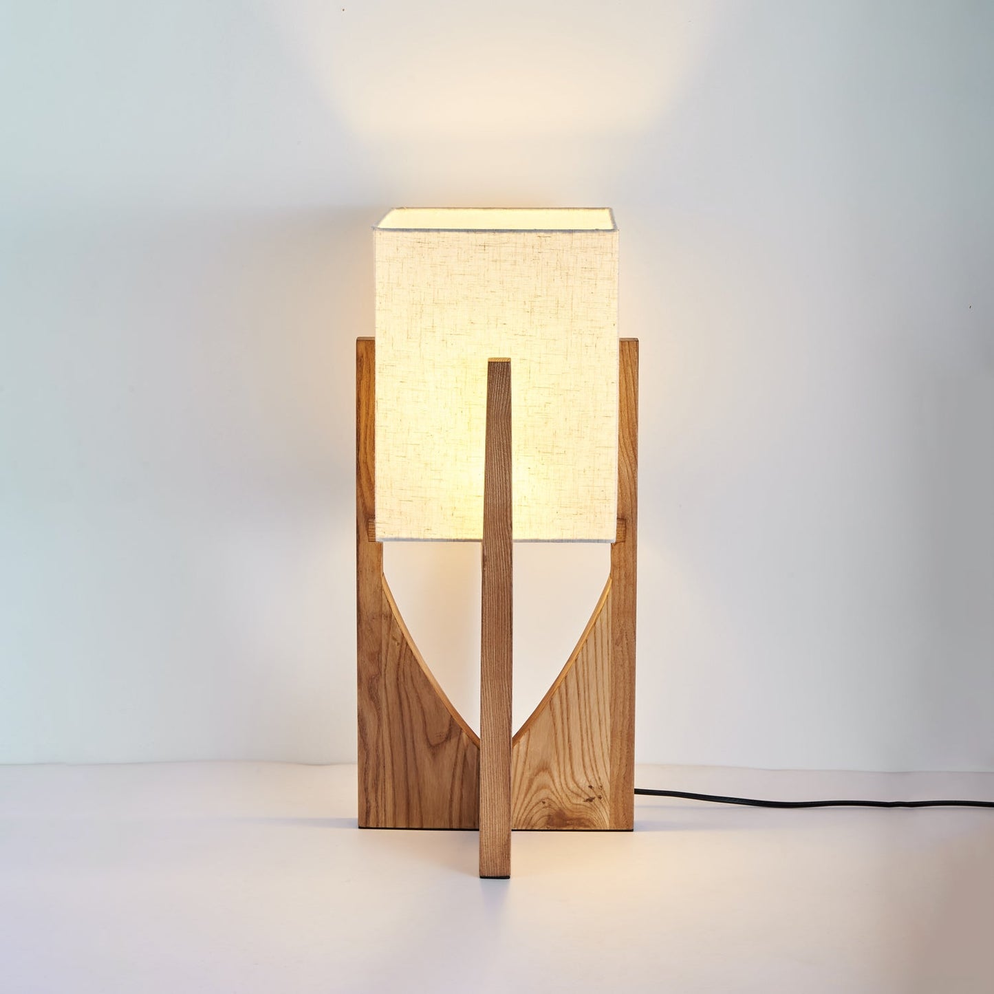 Fairbanks Floor Lamp - LED Ash Wood Design for Indoor Use