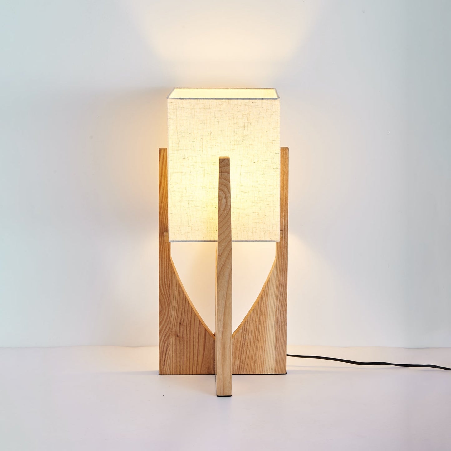 Fairbanks Floor Lamp - LED Ash Wood Design for Indoor Use