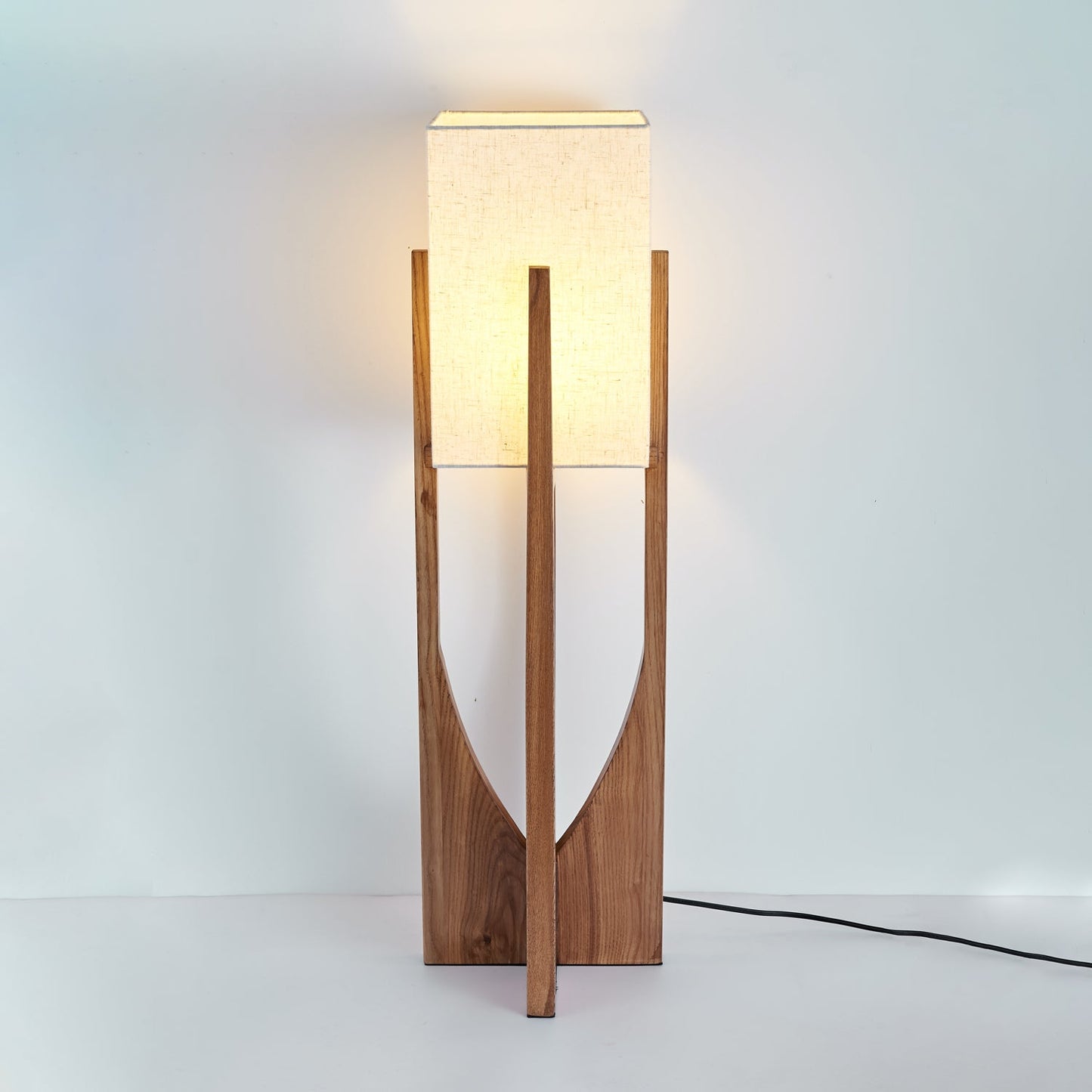 Fairbanks Floor Lamp - LED Ash Wood Design for Indoor Use