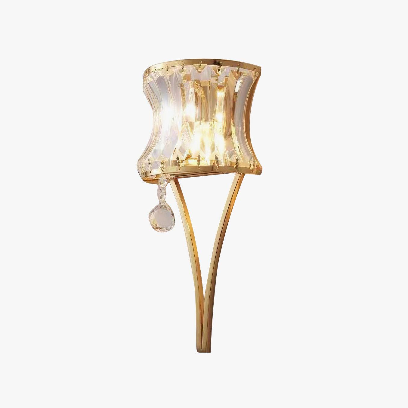 Fantania Wall Lamp Set of 2 LED Gold Crystal Sconce