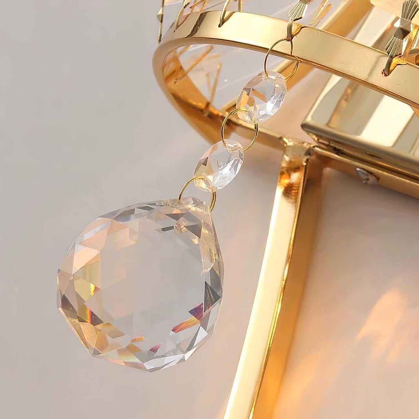 Fantania Wall Lamp Set of 2 LED Gold Crystal Sconce