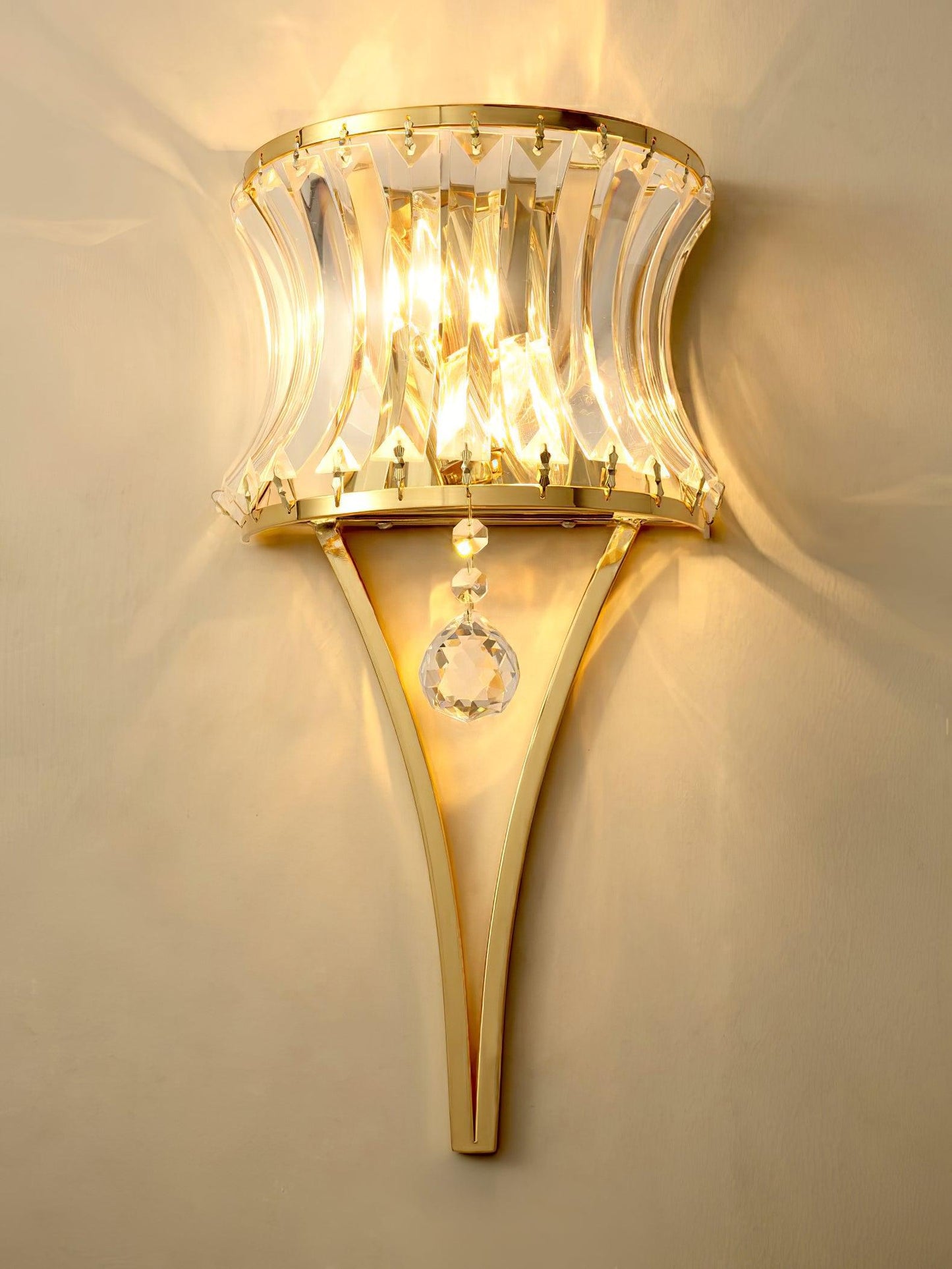 Fantania Wall Lamp Set of 2 LED Gold Crystal Sconce