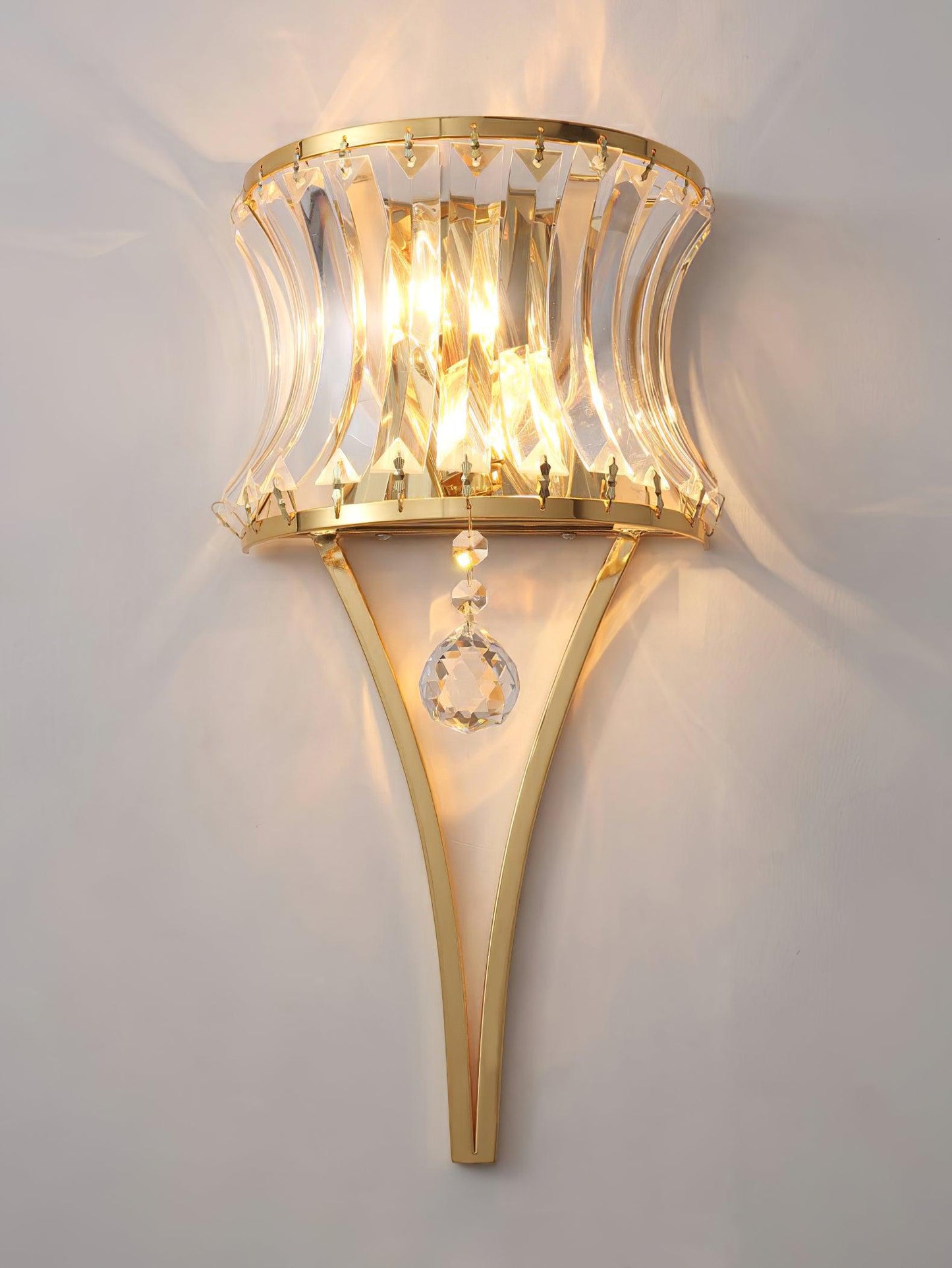 Fantania Wall Lamp Set of 2 LED Gold Crystal Sconce
