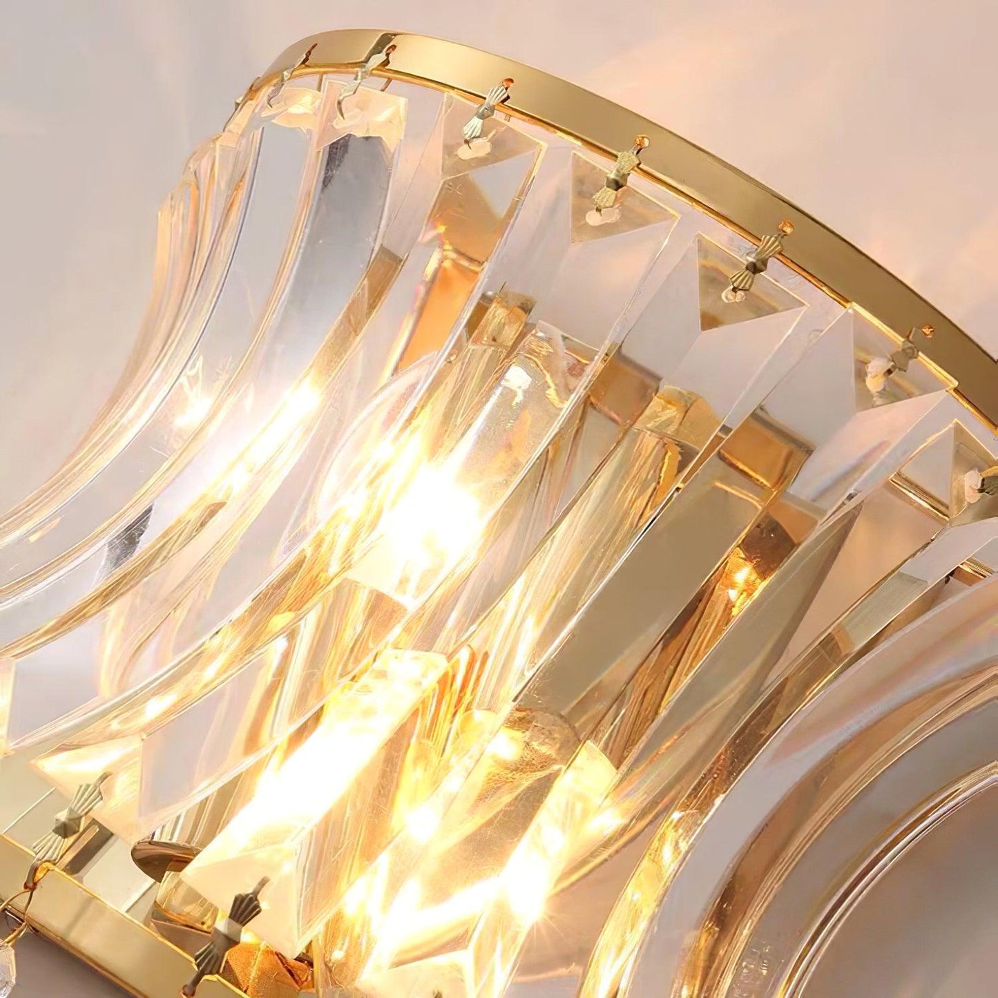 Fantania Wall Lamp Set of 2 LED Gold Crystal Sconce