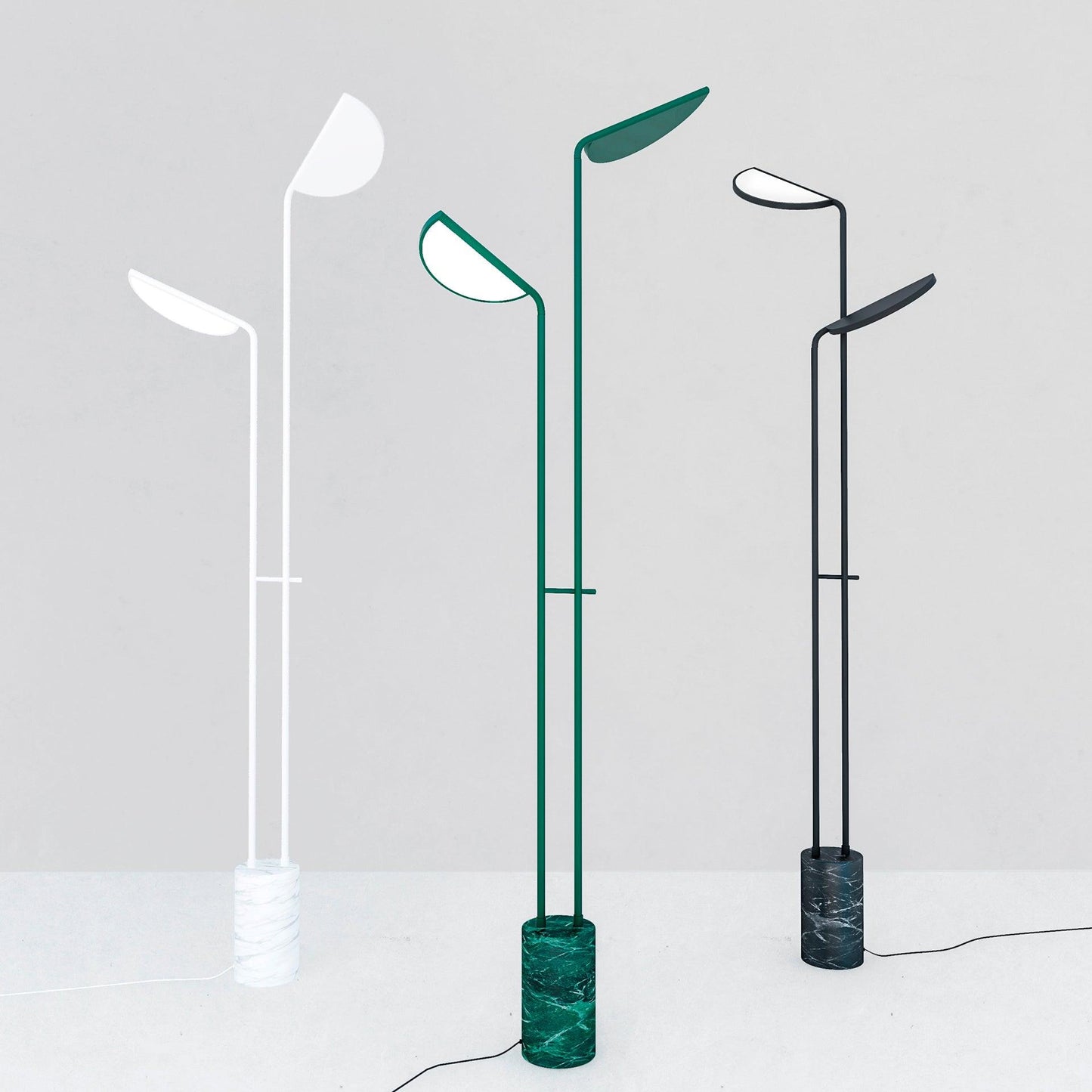 Filo Floor Lamp with Integrated LED and Black Marble Base