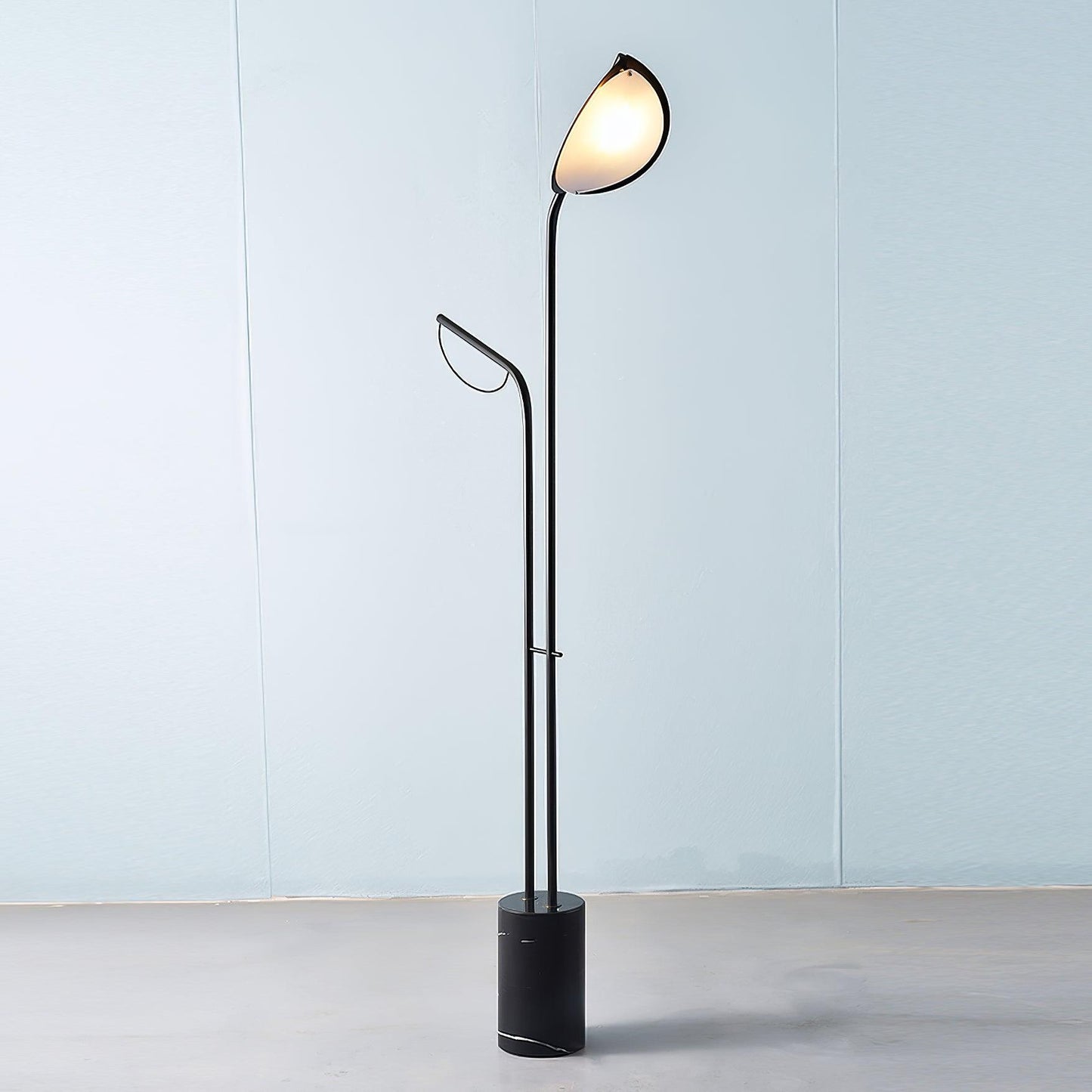 Filo Floor Lamp with Integrated LED and Black Marble Base