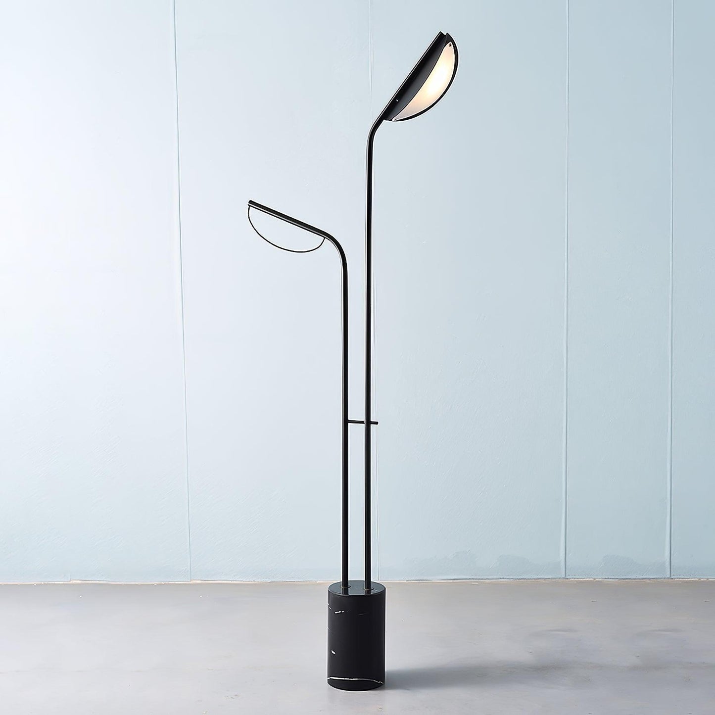 Filo Floor Lamp with Integrated LED and Black Marble Base