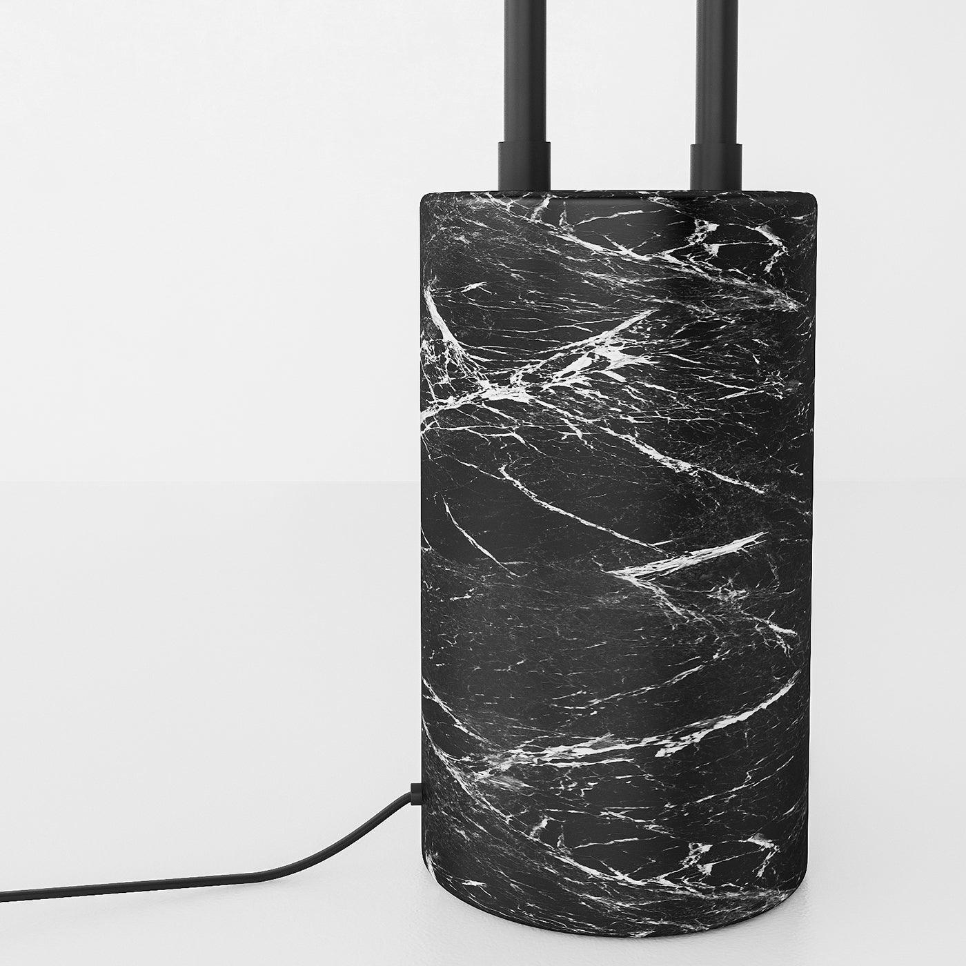 Filo Floor Lamp with Integrated LED and Black Marble Base